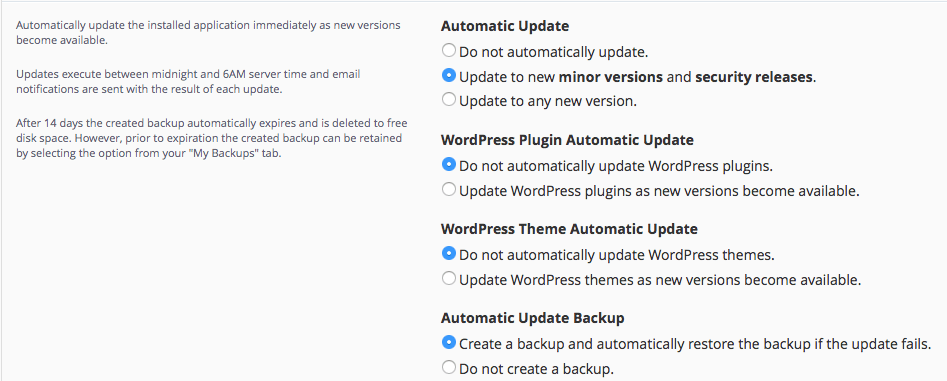 Automatic update screenshot