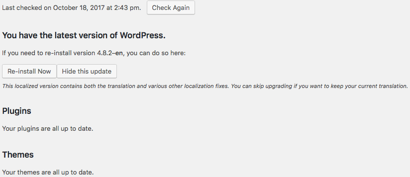 WordPress security updates